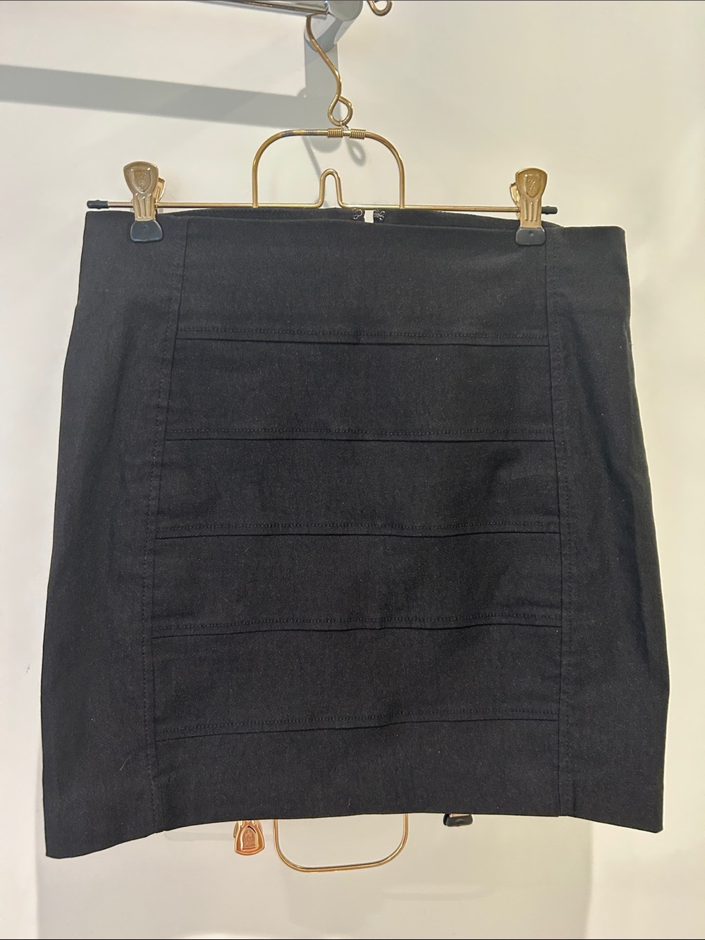 Dynamite Black Mini Skirt with Horizontal Panel Detail